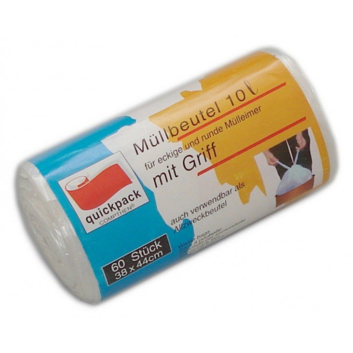 Müllbeutel für Bad + Hygiene 10 ltr. 60er mit Griff