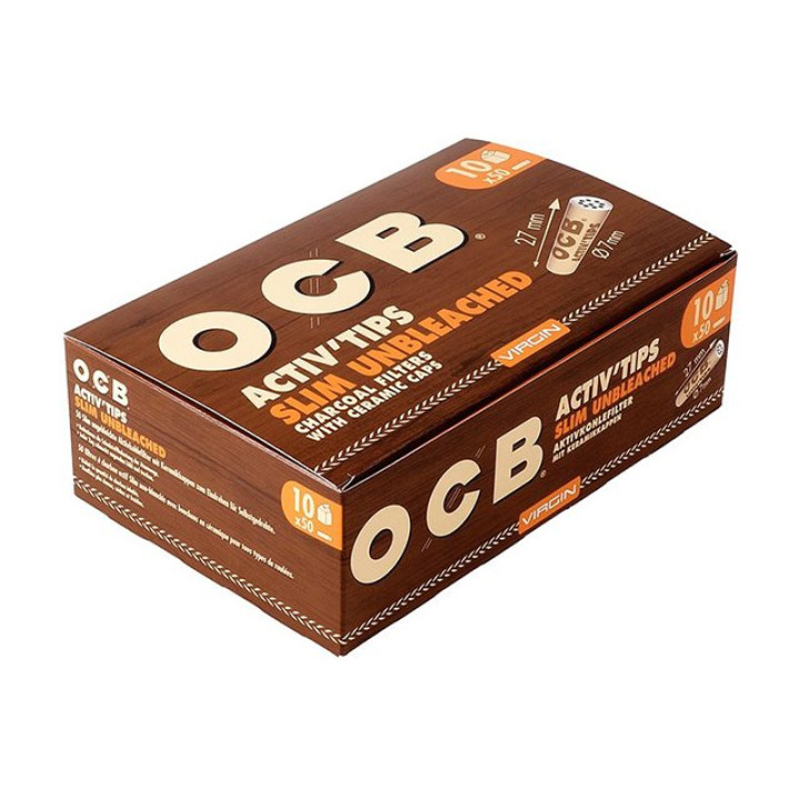 OCB Activ Tips Slim Unbleached