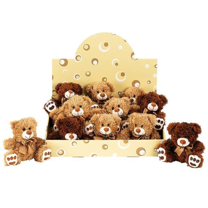 Plüsch-Bär mit Schleife - im Display - 12 cm