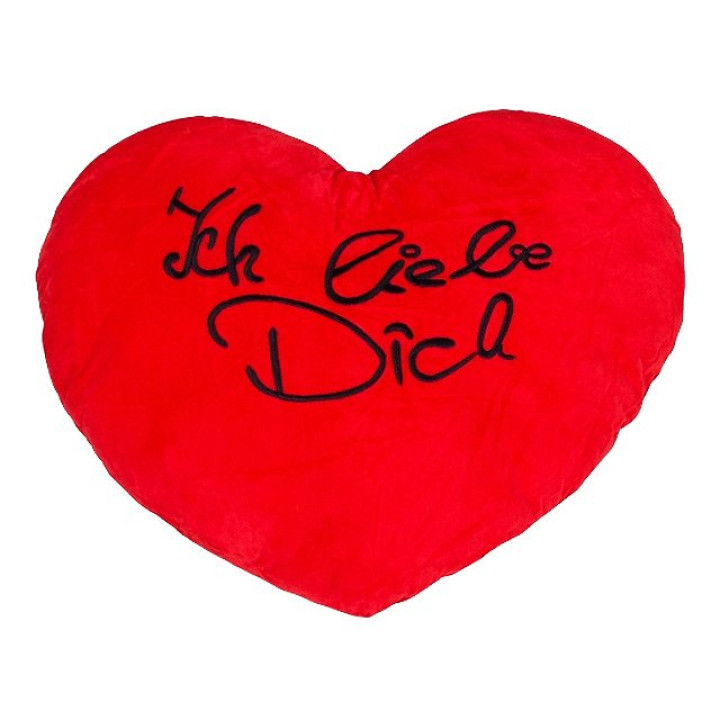 Plüsch-Herzkissen XL - rot "Ich liebe Dich" -  62cm