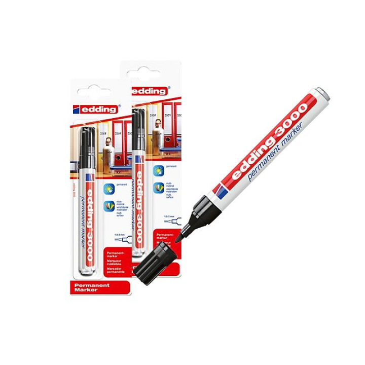 EDDING 3000- SCHWARZ - Permanentmarker - BLISTER
