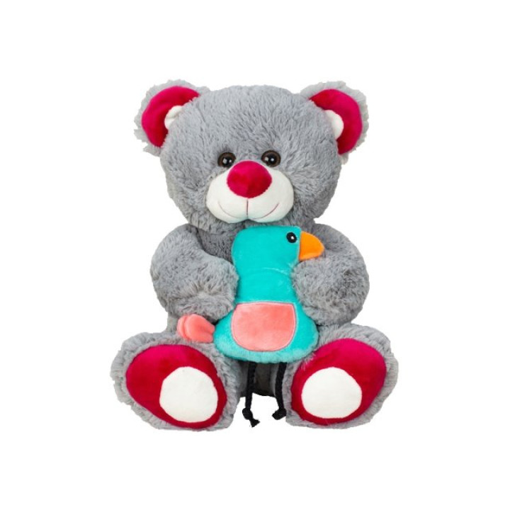 Plüsch-Bär "Karl" m. Vogel in Hand - 28 cm