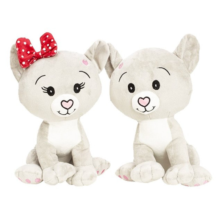 Plüsch-Katze und Kater - sitzend - 29 cm