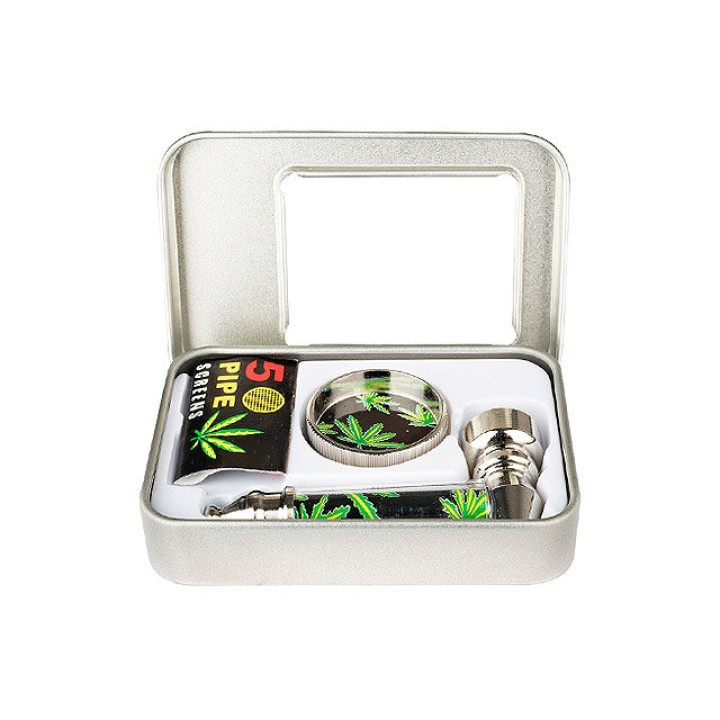 Grinder / Pfeifen Set - 3-teilig - 6 x 9 cm