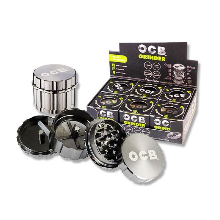 OCB Grinder - Kräutermühle m. Diamantschliff - 4-teilig - durchm. 50 mm