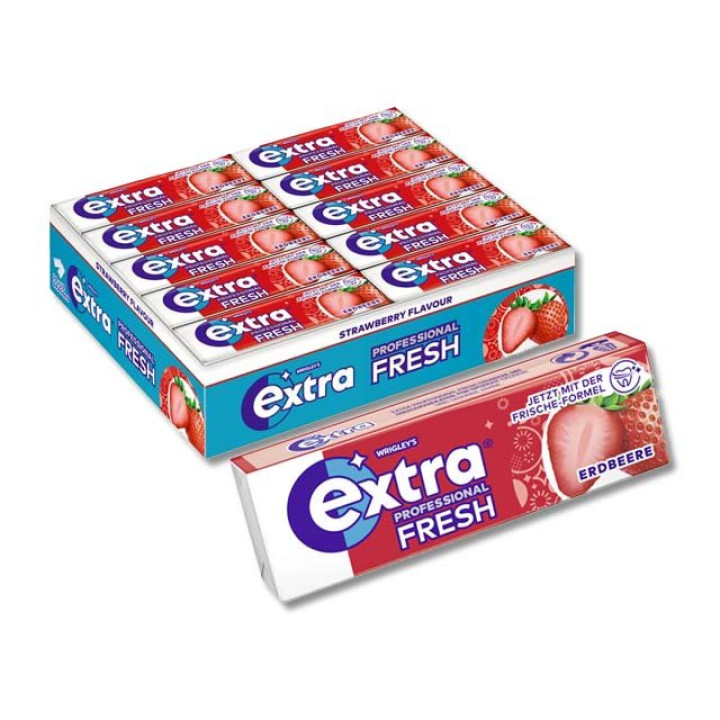 Wrigley´s Extra Professional Single "Erdbeere" - 10er Packung