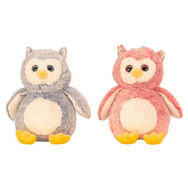 Plüsch-Eule "Greta" - 30 cm - blau und rosa