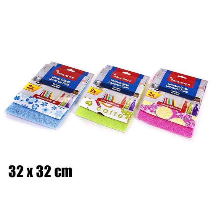 Microfaser "Universaltuch" mit Motive  32 x 32 cm - 2er Pack