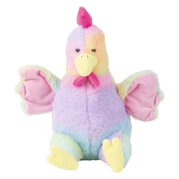 Plüsch-Huhn "Clara" in Regenbogenfarben - 26 cm