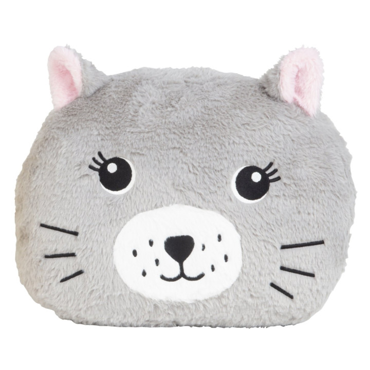Plüschkissen Katze grau - h=33 cm b=38 cm