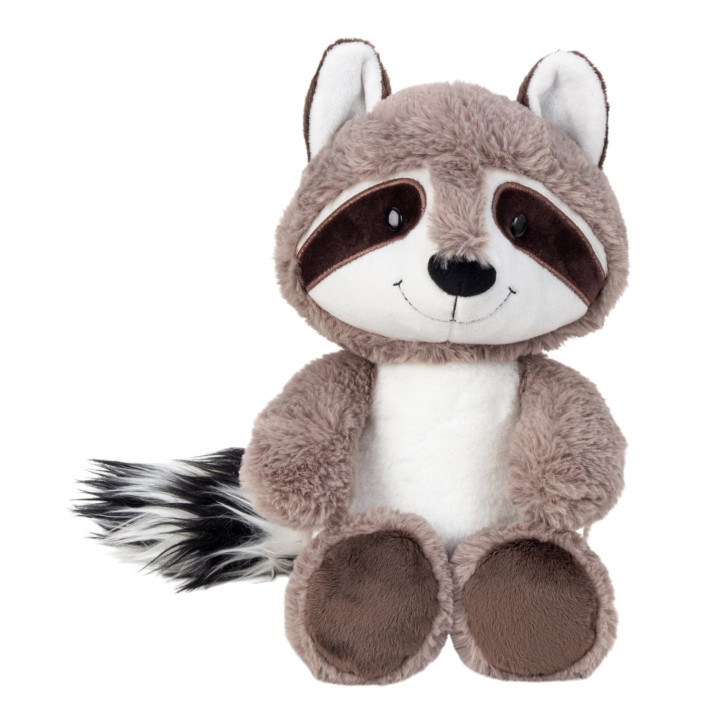 Plüsch-Waschbär "Rudi" sitzend - 28 cm - grau