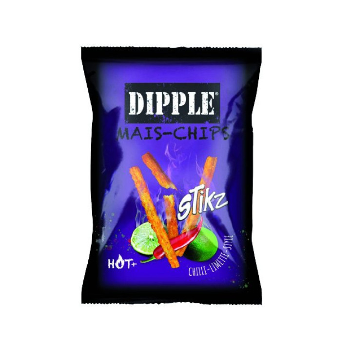 Dipple Mais-Chips Stikz Hot & Chilli Limette Style 90g