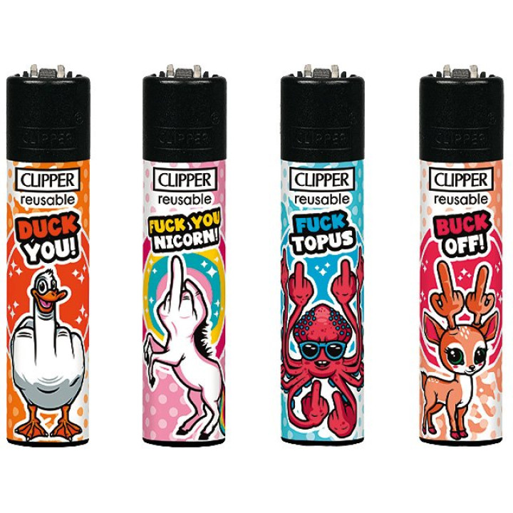 Clipper Feuerzeug "Fuck You Animals"
