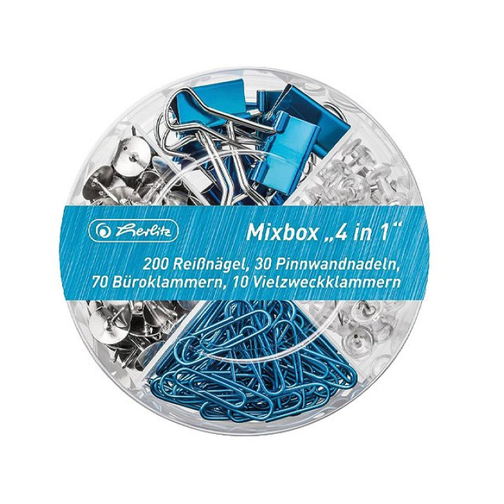 Mixbox "4 in 1"Büroklammern usw. Frozen Glam sort.