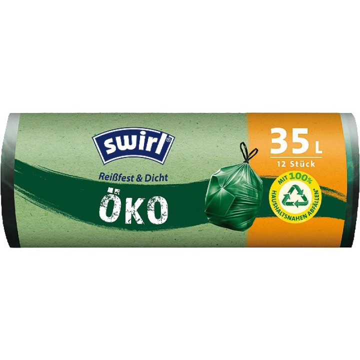 Swirl Öko-Müllbeutel mit Zugband 35L 12er Pack
