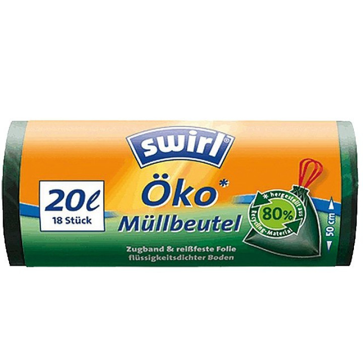 Swirl Öko-Müllbeutel mit Zugband 20l 18er Pack
