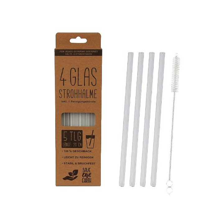 Glashalme 20cm 4er + Reinigungsbürste im Set