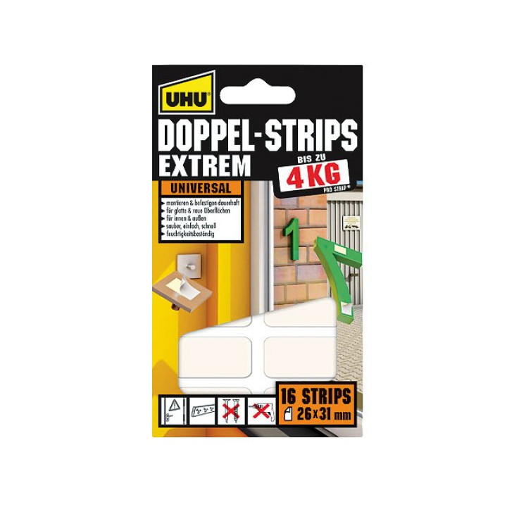 UHU Doppelstrips extrem 16 Stück  SB Karte