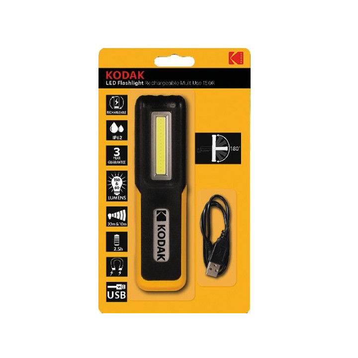 Kodak LED Taschenlampe & COB Werkstattleuchte wiederaufladbar "Multi Use 150R" S