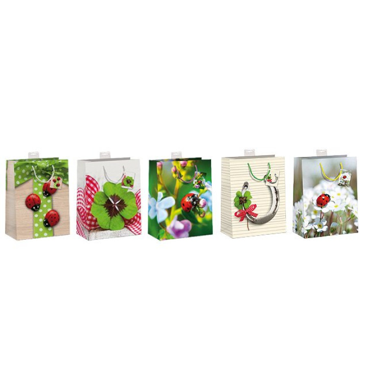 Geschenktüte mittel 5 Motive á 2 Geschenktaschen Serie "Glück"