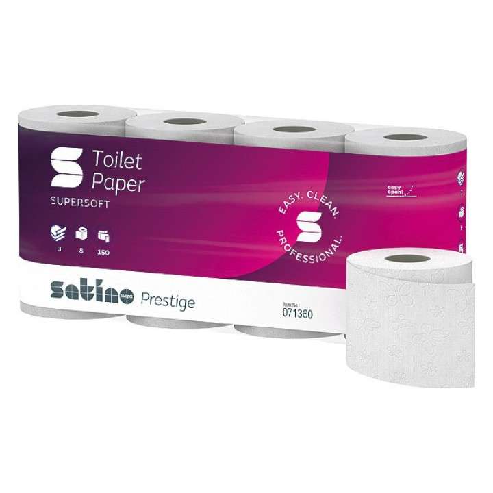 Toilettenpapier Satino prestige 8x150 3lg. Schmetterling PALETTE