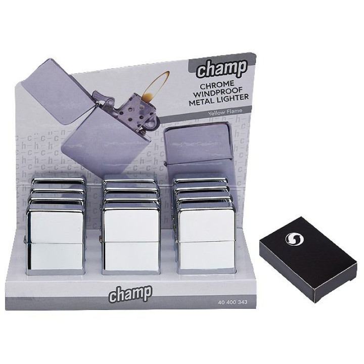 Champ Benzin Feuerzeug "Silver Metal"