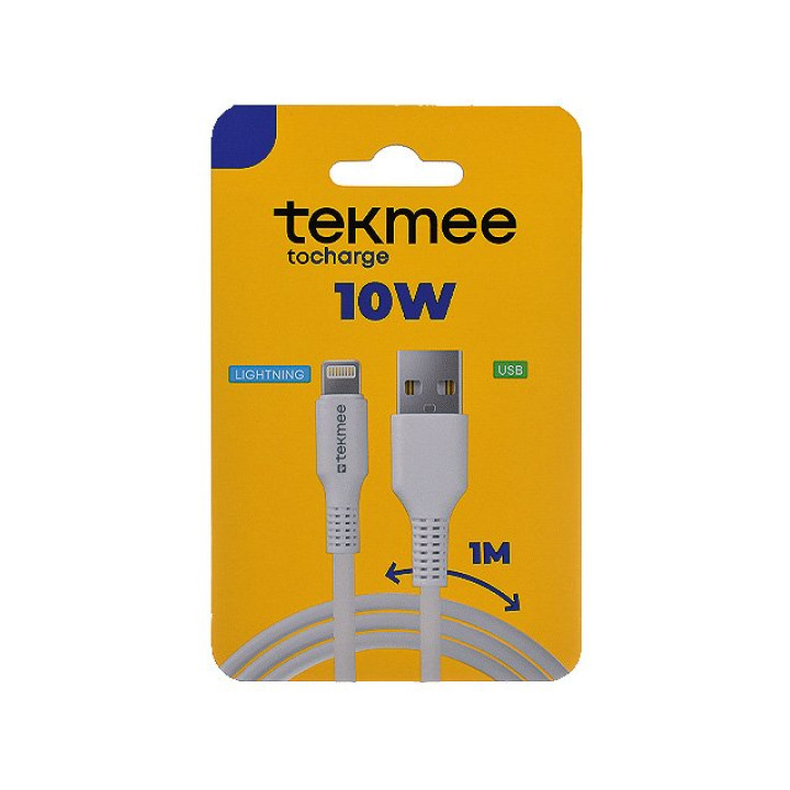 Tekmee Ladekabel USBA to IOS 10W - Weiß - 1m