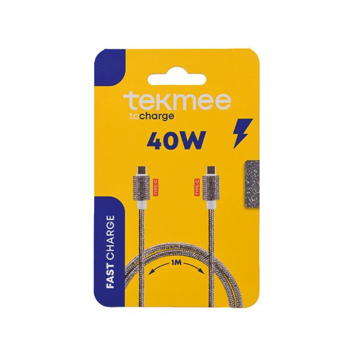 Tekmee Diamond Ladekabel Typ-C-Typ-C 40W - 1m