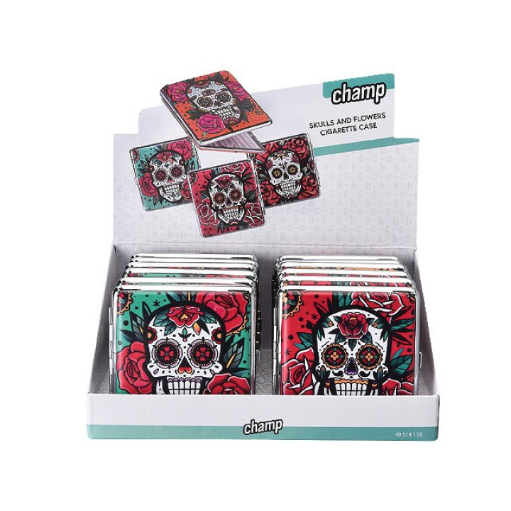 Champ Zigarettenetui "Skulls & Flowers"- 12er