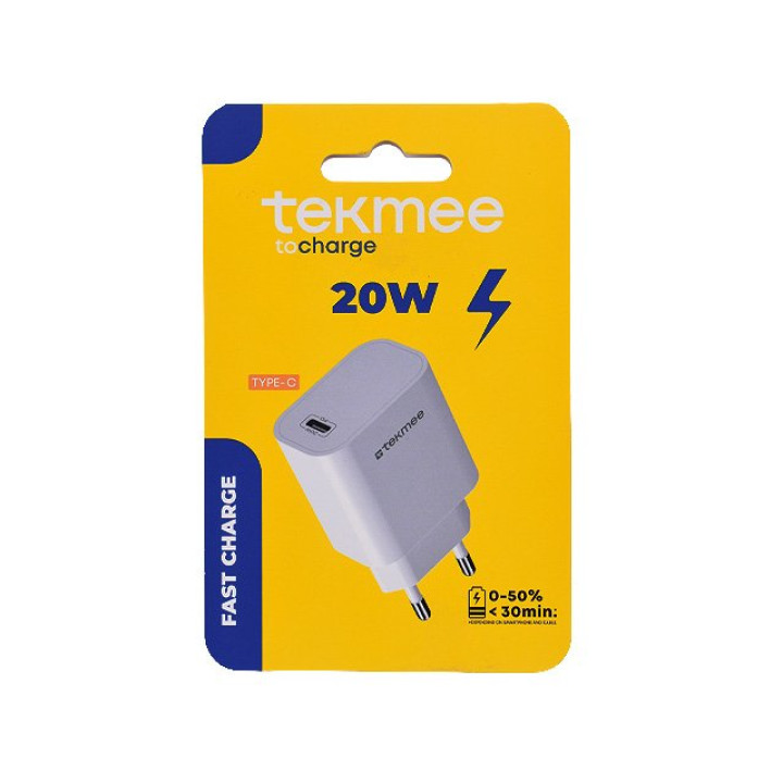 Tekmee Ladestecker USB-C-20W - Weiß
