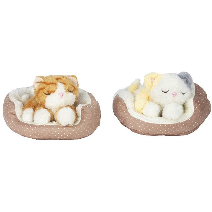 Plüsch-Katzen in Körbchen "Törtchen" liegend - 20 cm