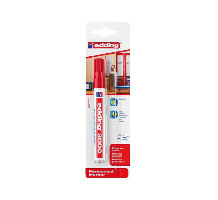 EDDING 3000- ROT- Permanentmarker - BLISTER