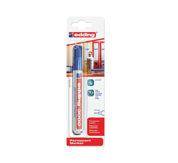 EDDING 3000- BLAU- Permanentmarker - BLISTER