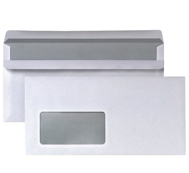 Briefumschläge DIN LANG mit Fenster 25er Offset weiß 72g Selbstklebend
