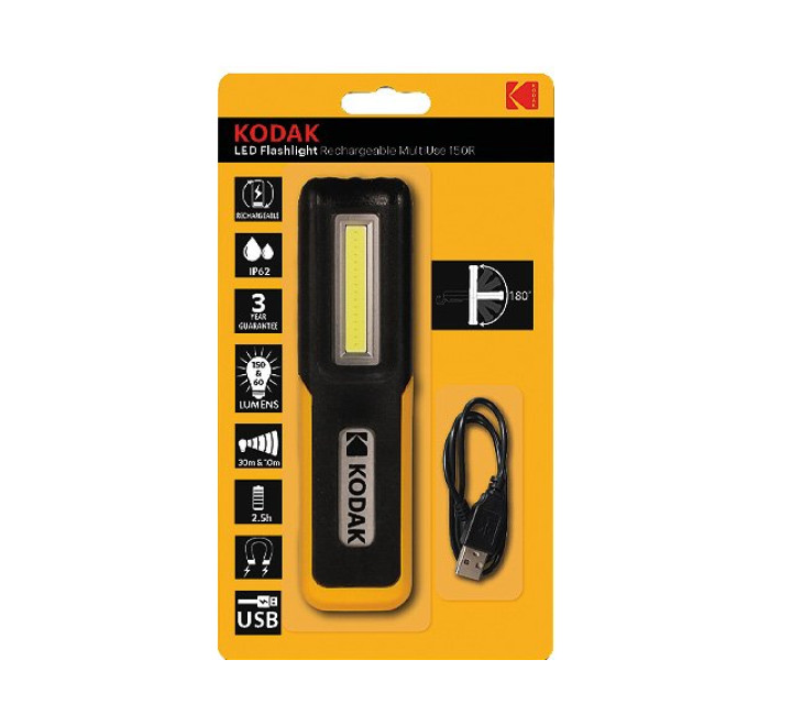 Kodak LED Taschenlampe & COB Werkstattleuchte wiederaufladbar "Multi Use 150R" S