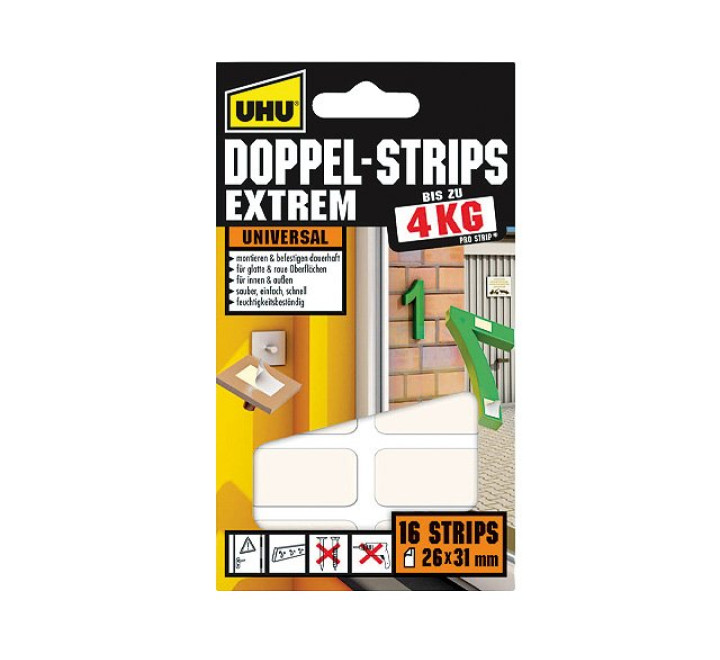 UHU Doppelstrips extrem 16 Stück  SB Karte