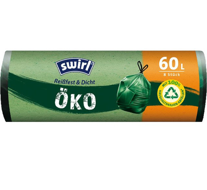 Swirl Öko-Müllbeutel mit Zugband 60L 8er Pack