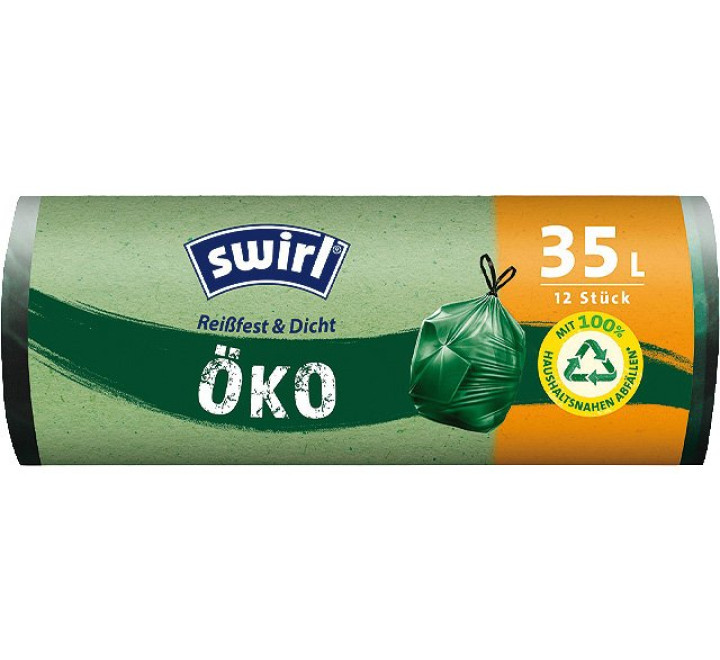 Swirl Öko-Müllbeutel mit Zugband 35L 12er Pack