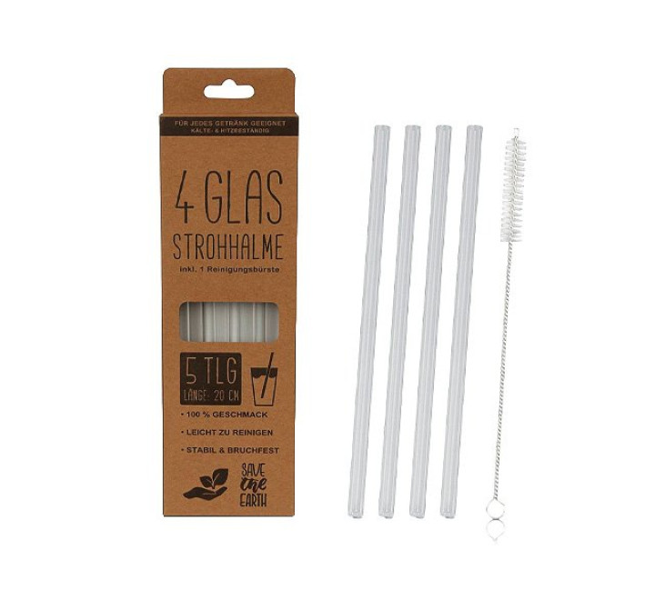 Glashalme 20cm 4er + Reinigungsbürste im Set