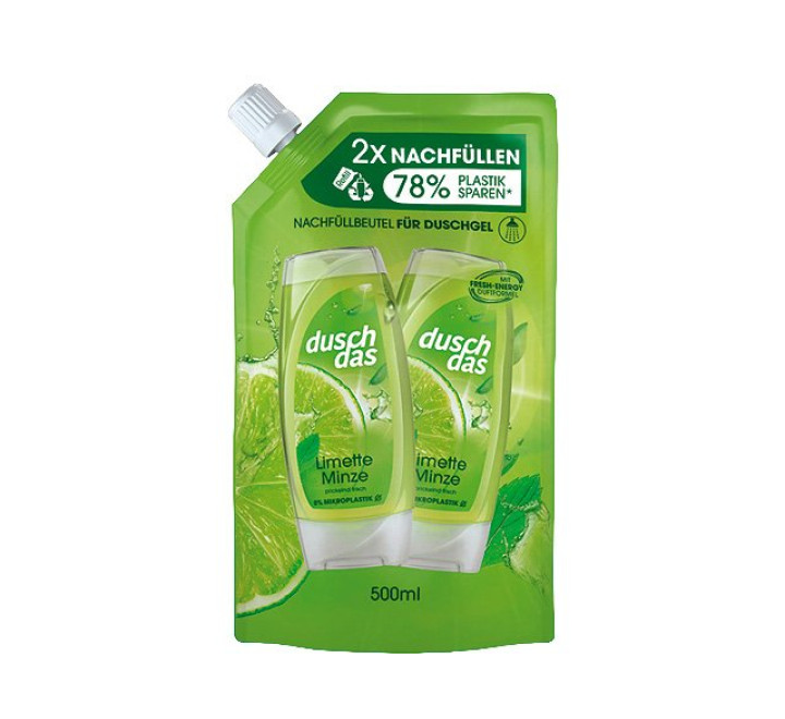 Duschdas Duschgel Limette & Minze Nachfüllbeutel 500ml