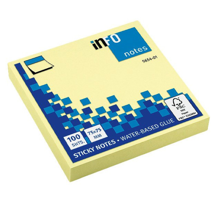 Haftnotizen 100Bl. 75x75mm gelb Block