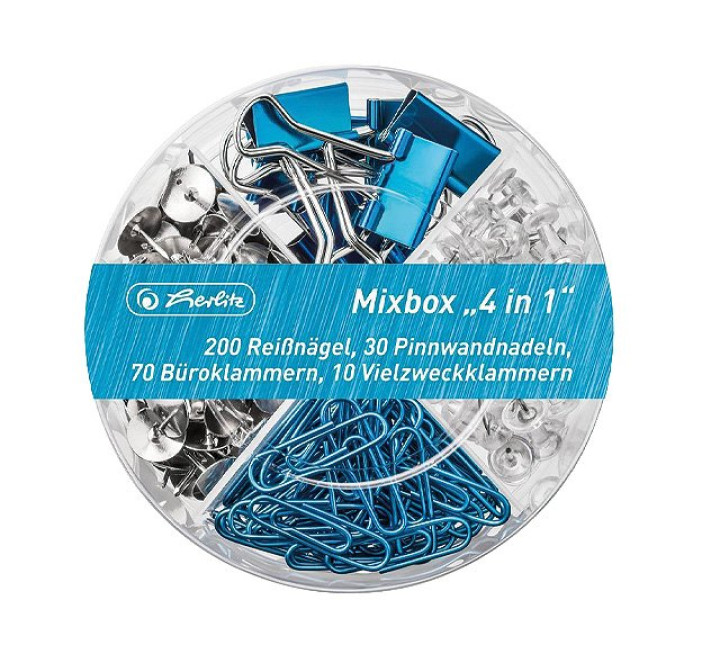 Mixbox "4 in 1"Büroklammern usw. Frozen Glam sort.