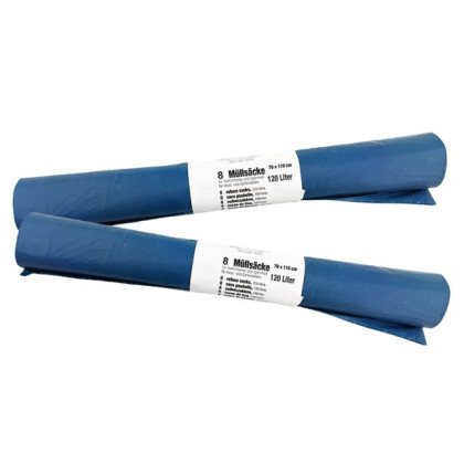 Müllsack - 120 Liter, 8 Stück - 70 x 110 cm  BLAU