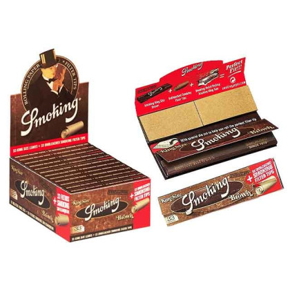 Smoking King Size Braun 33 Blatt + 33  Filter Tips
