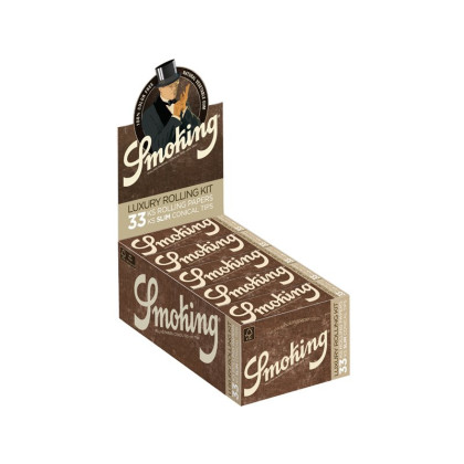 Smoking Brown-  Luxury Rolling Kit 33 Blättchen + 33 Conical Tips