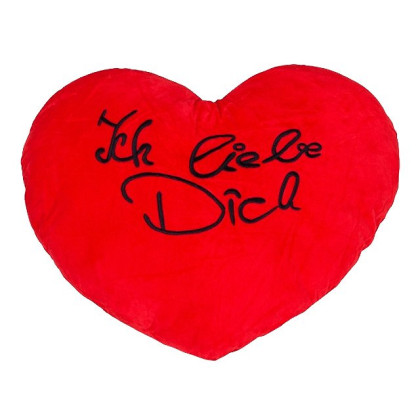 Plüsch-Herzkissen XL - rot "Ich liebe Dich" -  62cm
