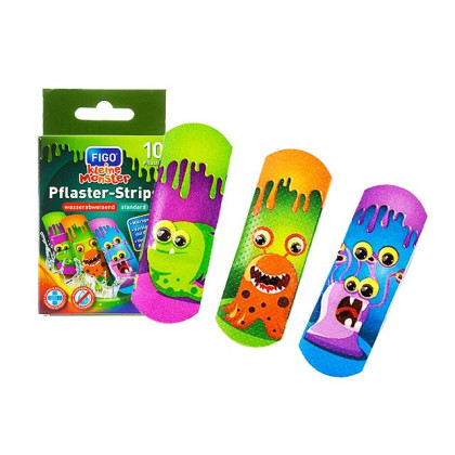 FIGO Kinder-Pflaster "Kleine Monster" 10 Pflaster