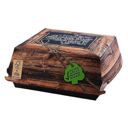 Burger-Box m. fettabweisender Besch. - 11,5 x 10,5 x 7,5cm - Gr. M