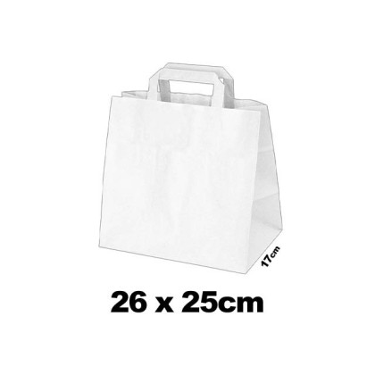 Tragetasche Papier Weiss - 26 x 25cm