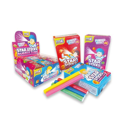 Star Sticks Bubble Gum - m. Pudereffekt - 35g